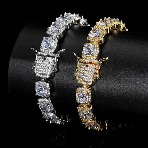 bracelet size guide example with an iced tennis bracelet