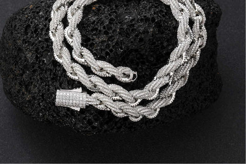 pvd gold jewelry example featuring 8mm Rope Chain Necklace — Stainless