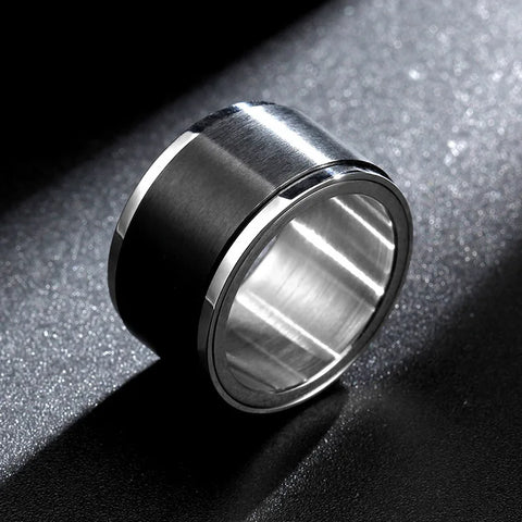 spinner rings for men wide black band