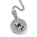 Iced Out Praying Hands Medallion Pendant