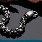 Gothic Skull Bracelet for Men — Stainless Steel, 7.3-9.6 in