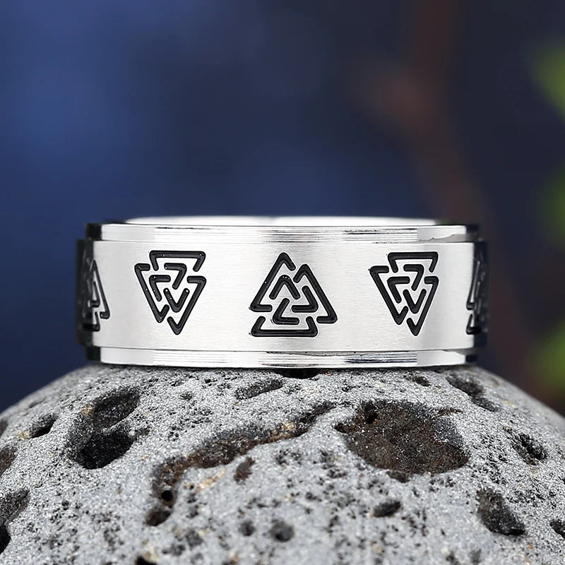 Viking Githic Style Stainless Steel Celtics Knot Ring Men Nordic Trinity Wedding Rings Womens Band  Jewelry Boyfriend Gift