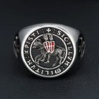 Knights Templar Masonic Grand Master Ring — Silver-Tone