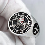 Knights Templar Masonic Grand Master Ring — Silver-Tone
