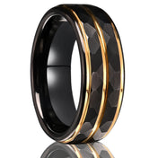 Gothic Minimalist Black Tungsten Punk Biker Ring