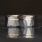 8MM Hammered tungsten carbide ring Men's wedding bands anillos bague homme pareja de compromiso fashion jewelry