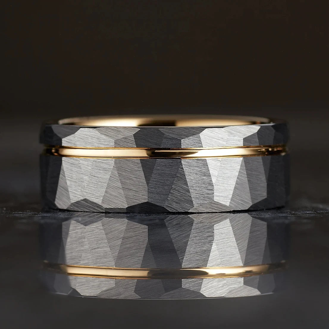 8MM Hammered tungsten carbide ring Men's wedding bands anillos bague homme pareja de compromiso fashion jewelry