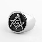 Freeshipping Vintage Rings For Men Punk Fashion Jewelry Retro Golden Masonic Freemasonry Male Finger Ring Biker Club