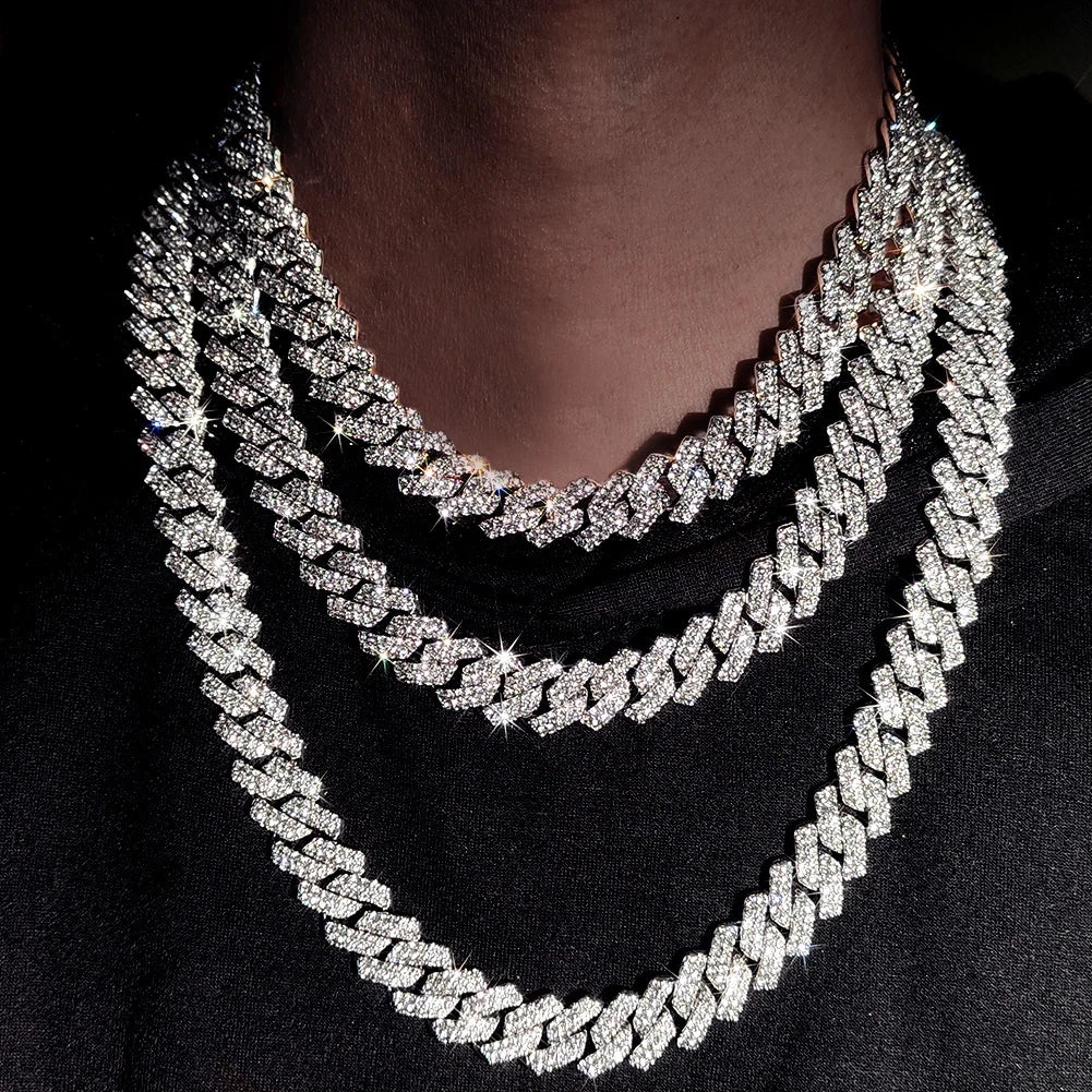 Iced Out Double-Drain Cuban Necklace 20-Inch