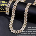 Iced Out Double-Drain Cuban Necklace 20-Inch