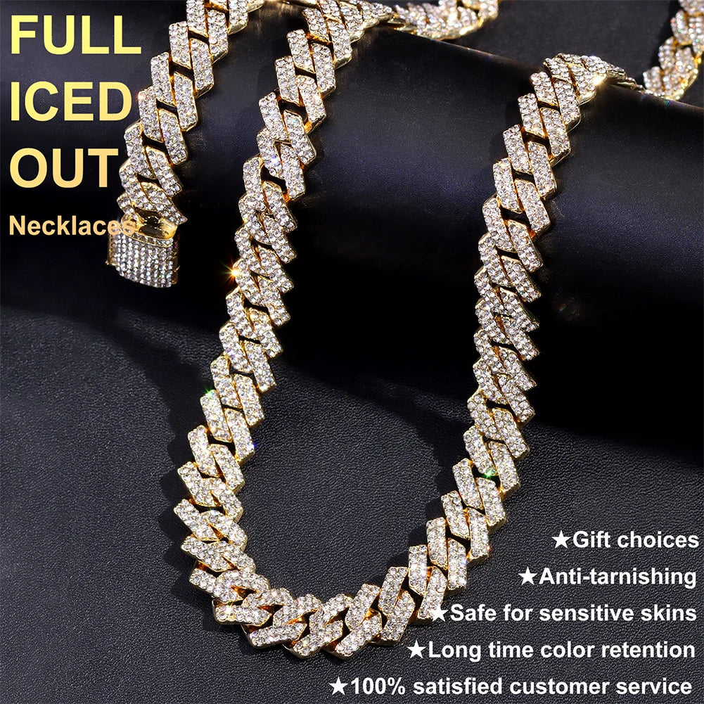 Iced Out Double-Drain Cuban Necklace 20-Inch