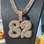 Gold Iced Out Letter Pendant Necklace Capital 18K