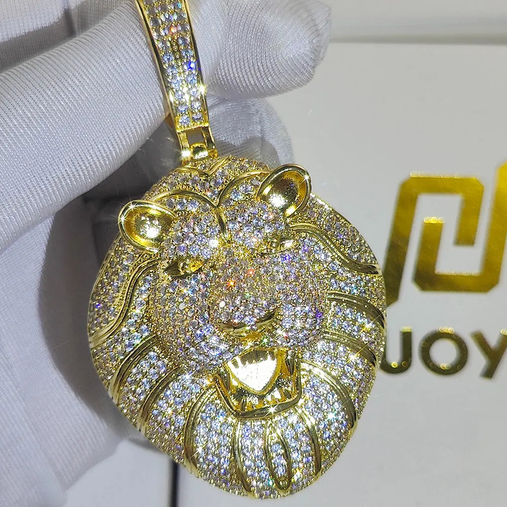 Iced Out Roaring Lion Head Pendant