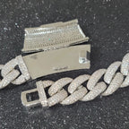 Fashion Miami Cuban Chain Iced Out 15MM Moon Necklace Full Pave Diamonds Long Buckle Necklace Hip Hop Jewelry Necklaces For Men