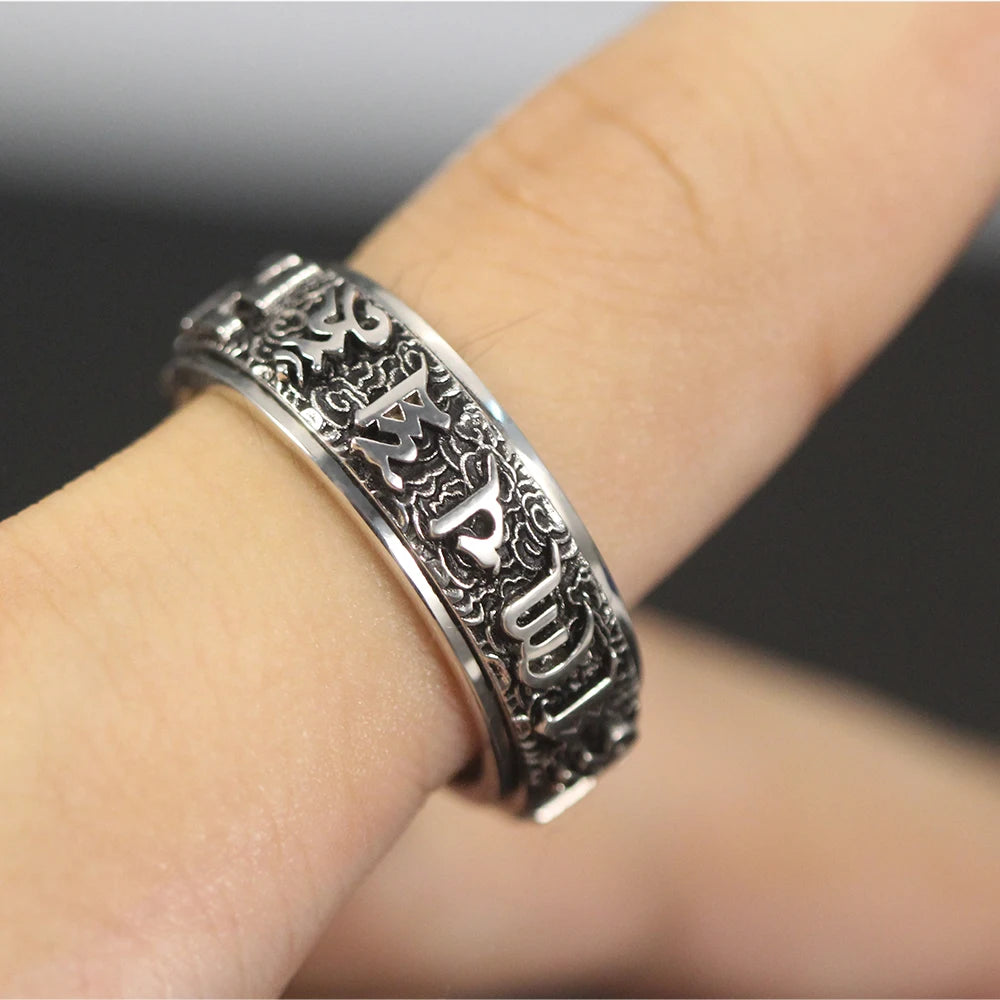 Buddhist Spinner Ring — 925 Silver