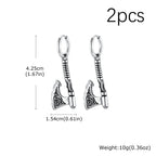 Hip Hop Punk Viking Axe Dangle Earrings for Men, Fashion Celtic Knot Rune Amulet Earrings, Stainless Steel Punk Jewelry
