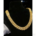Men's Heavy Luxury Cuban Chain Necklace | Hip Hop Rapper Style with Moissanite, Durable 18K Gold Plated Goldene Metal
