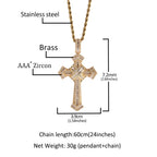 THE BLING KING Shiny Bundled Cross Pendant Necklace For Men Trendy Christian Jesus Cubic Zirconia Choker Rock Party
