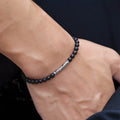 4mm Beach Bead Bracelet — Black-Tone