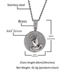 Iced Out Praying Hands Medallion Pendant