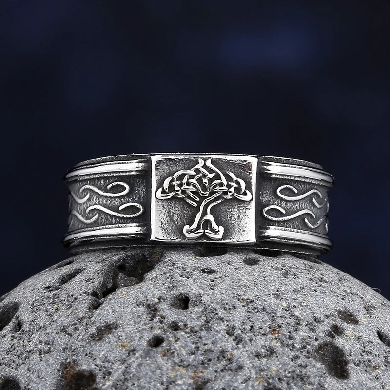 Viking Githic Style Stainless Steel Celtics Knot Ring Men Nordic Trinity Wedding Rings Womens Band  Jewelry Boyfriend Gift
