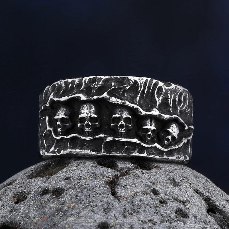 Gothic Skull Ring — Engravable 316L Stainless Steel