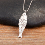 Koi Fish Iced Out Zircon Gold Necklace Pendant