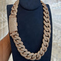 Iced Out Cuban Link Necklace 15mm — Gold