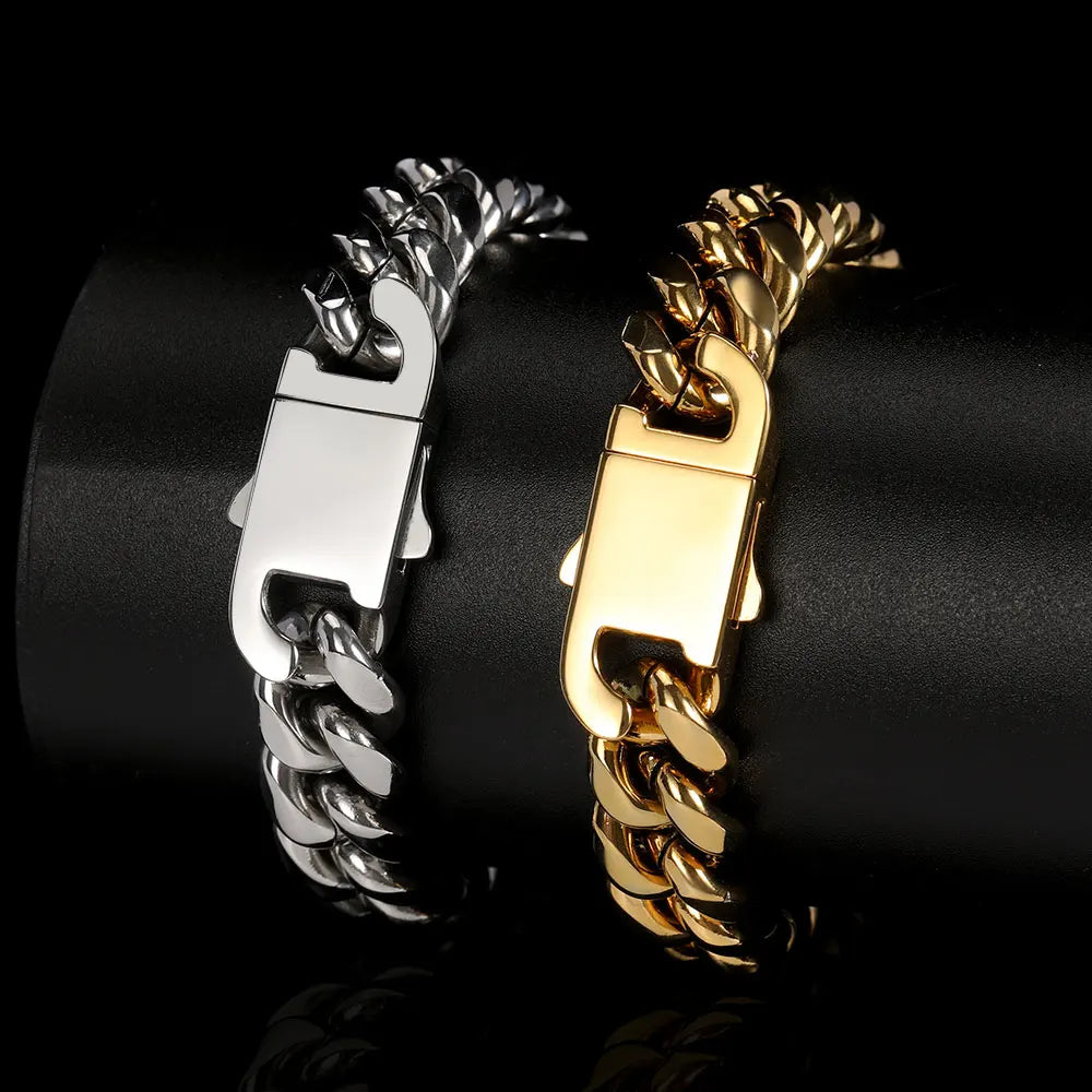 Stainless Steel Cuban Chain Necklace Miami 8/10/12MM