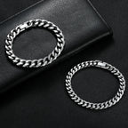Width 8/10MM 316L Titanium Steel Cuban Chain Bracelet Fashion Men's Stainless Steel Link Bracelet Father Boyfriend Gift