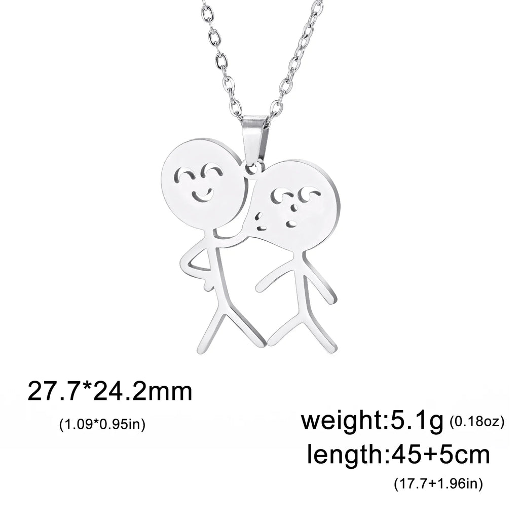 Middle Finger Pendant Necklace — Stainless Steel