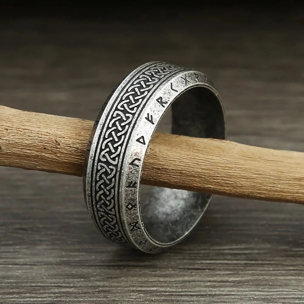 Vintage Odin Norse Viking Celtic Knot Rings For Men Women Fashion Stainless Steel Tree Of Life Rings Retro Amulet Rune Jewelry