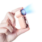 Portable Mini Fan, 199 Speed USB Rechargeable Handheld Ice Cooling Fan with LED Display for Makeup, Travel Summer Gift