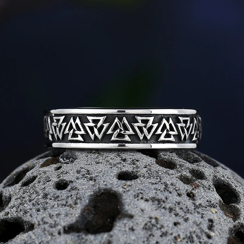 Viking Githic Style Stainless Steel Celtics Knot Ring Men Nordic Trinity Wedding Rings Womens Band  Jewelry Boyfriend Gift