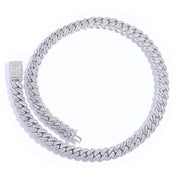 Iced Out Silver-Tone Chain 12MM Moissanite Heavy