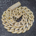 Fashion Miami Cuban Chain Iced Out 15MM Moon Necklace Full Pave Diamonds Long Buckle Necklace Hip Hop Jewelry Necklaces For Men