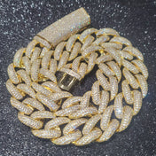 Iced Out Stainless Steel Cuban Chain 15MM — Moon