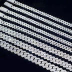 Iced Out 10-20mm Mens Miami Cuban Link Necklace Hip Hop CZ Cubic Zirconia Bling Prong Cuban Chain