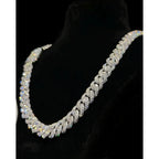 Men's Heavy Luxury Cuban Chain Necklace | Hip Hop Rapper Style with Moissanite, Durable 18K Gold Plated Goldene Metal