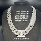 1pc 15mm Long Miami Cuban Link Hip-hop Rap Style Necklace Accessory, for Teenager, Rap Fashion Accessory, Trendy Hip Hop Chain,