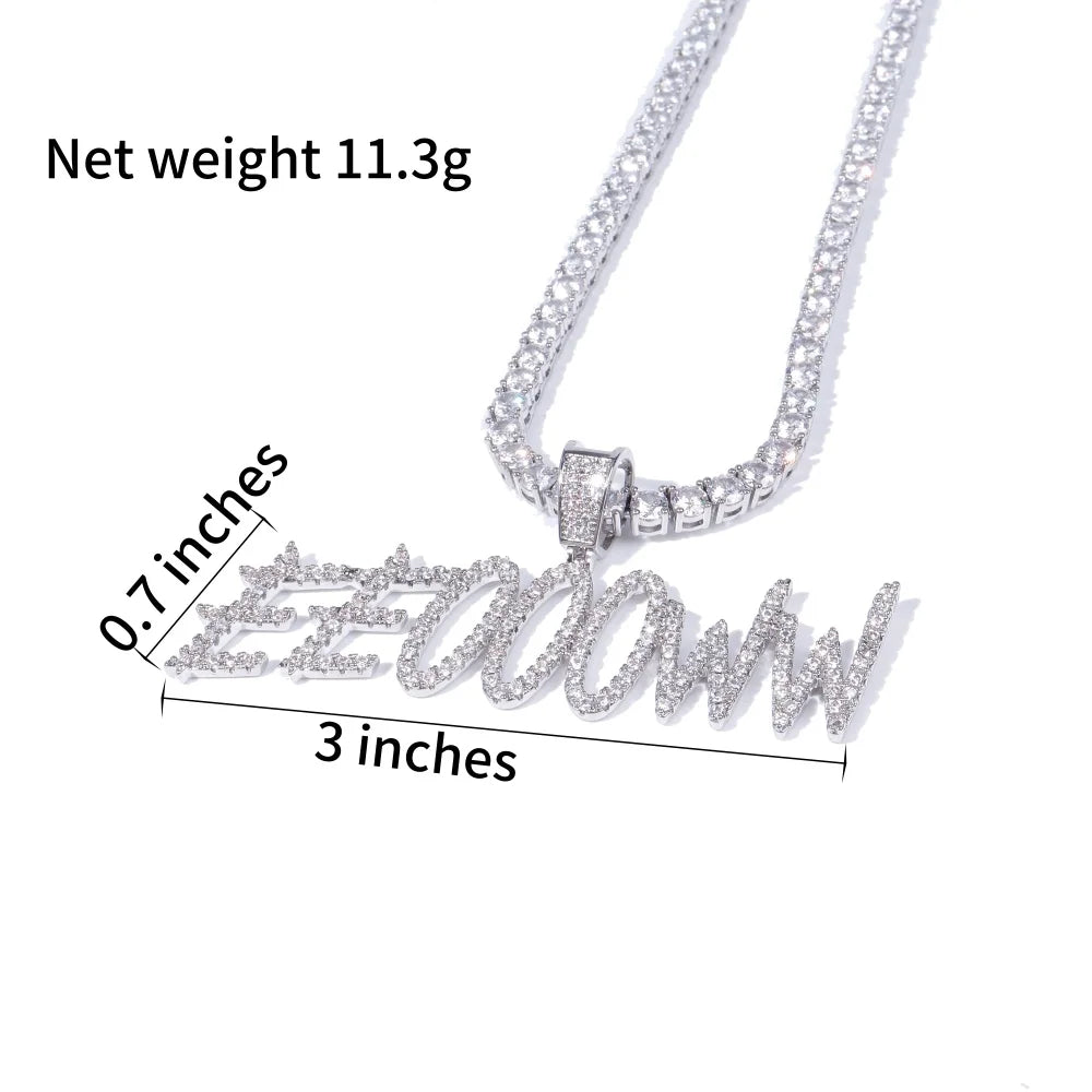 Custom Small Brush Font Letter Pendant Personalized Initial Necklace Chain For Women Silver Or Gold Color Hip Hop Jewelry Gifts