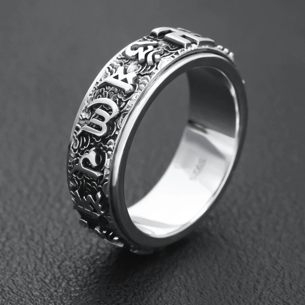 Buddhist Spinner Ring — 925 Silver