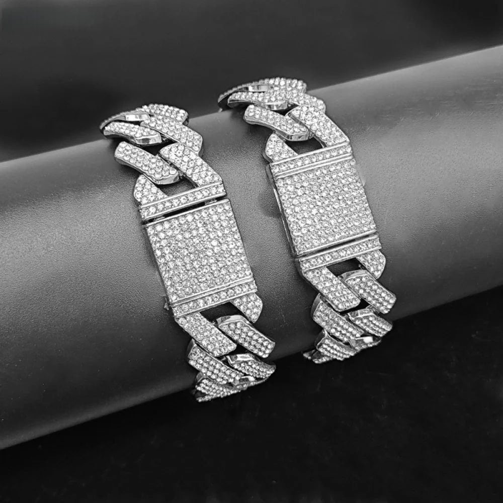 Iced Out 3-Row Cuban Link Necklace