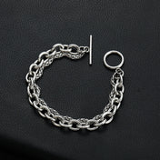 Double Layer Circle OT Buckle Chain Bracelet — Stainless Steel