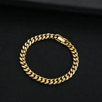 8mm Cuban Chain Bracelet — Black Gold