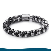 Gothic Skull Bracelet for Men — Stainless Steel, 7.3-9.6 in