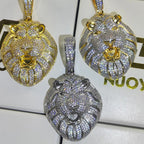 Iced Out Roaring Lion Head Pendant
