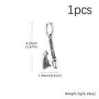 Hip Hop Punk Viking Axe Dangle Earrings for Men, Fashion Celtic Knot Rune Amulet Earrings, Stainless Steel Punk Jewelry