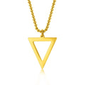 Black Triangle Pendant Necklace — Stainless