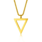 Black Triangle Pendant Necklace — Stainless